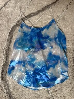Victoria's Secret Blue and White Satin Cami